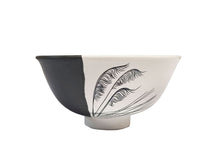 Load image into Gallery viewer, Jo Luping Design - Coastal Toetoe Dipped Black on White - 11cm Porcelain Bowl