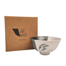 Load image into Gallery viewer, Jo Luping Design - Coastal Toetoe Dipped Black on White - 11cm Porcelain Bowl