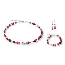Load image into Gallery viewer, GeoCube Red Earrings
