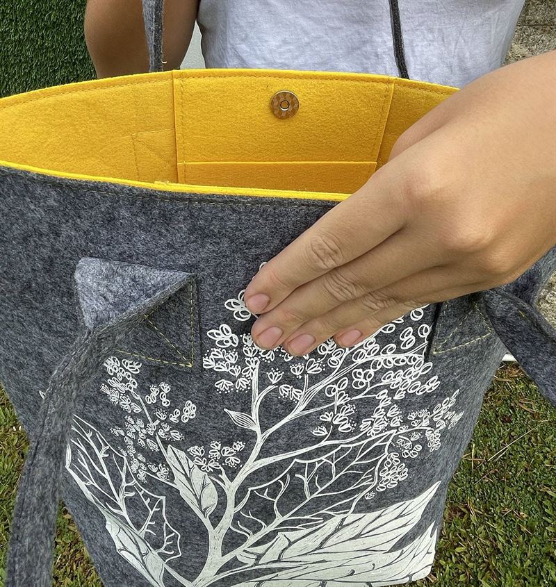 Rangiora Grey and Yellow Shoulder Tote Bag Rangiora Grey and Yellow Shoulder Tote Bag