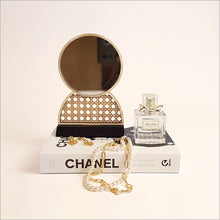 Load image into Gallery viewer, Rattan Earring Stand With Mirror - Portrait