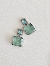 Load image into Gallery viewer, Lilio Jewelry - Aurora Glass Square &amp; Radiant Shape Drop Earring

