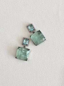 Lilio Jewelry - Aurora Glass Square & Radiant Shape Drop Earring