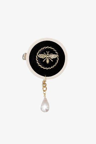 Bee & Pearl Drop Brooch