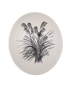 Black Toetoe On White - 10cm Porcelain Bowl