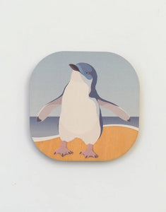Hansby Wooden Coaster - Blue Penguin