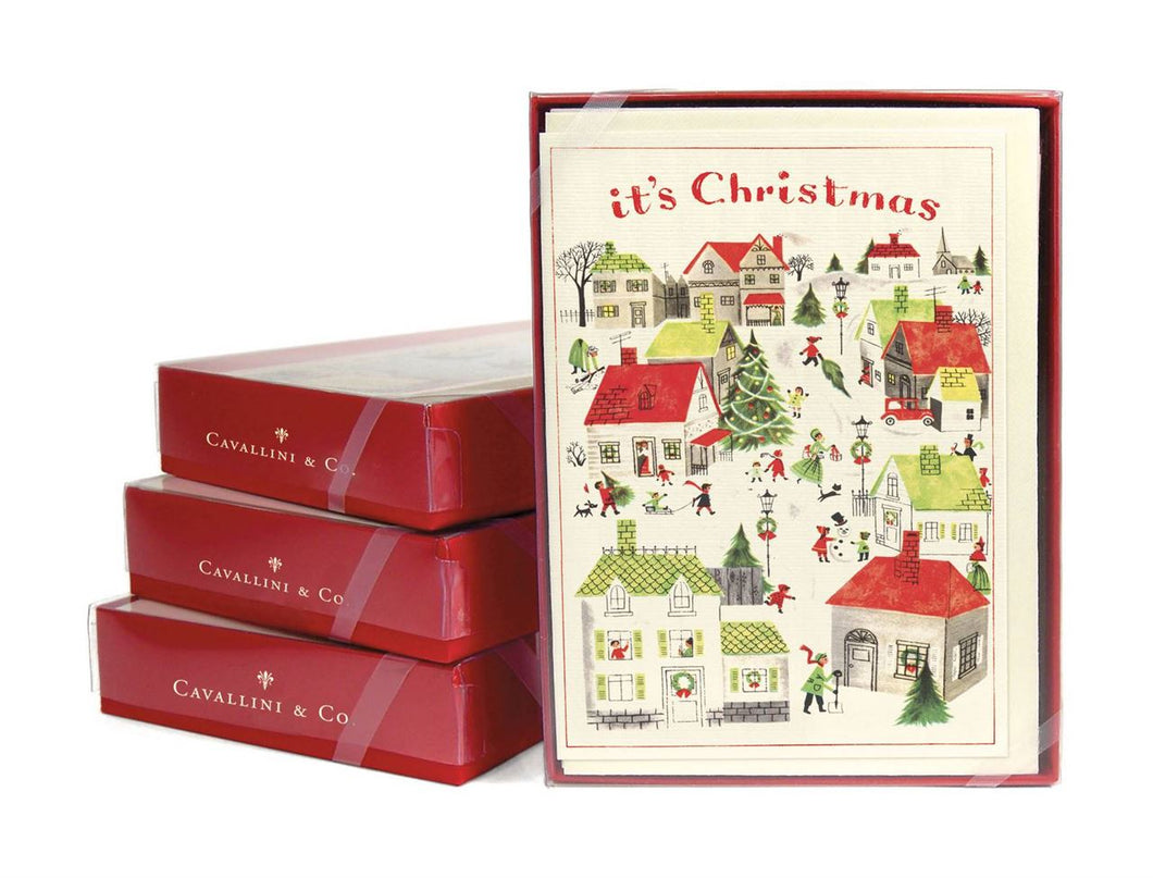 Cavallini & Co - It's Christmas 10 Pkt - Christmas Boxed Notecards