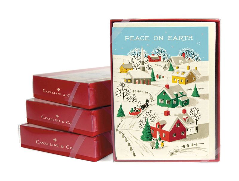 Cavallini & Co - Peace On Earth 10 Pkt - Christmas Boxed Notecards
