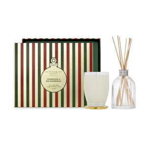 Champagne & Red Raspberries Candle/Diffuser Gift Set 2pce