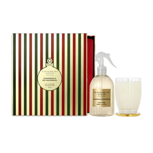 Champagne & Red Raspberries Candle/Room Spray Gift Set
