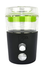 Load image into Gallery viewer, Eco Glass Coffee Travel Cup - Black Night Apple Green Sea
