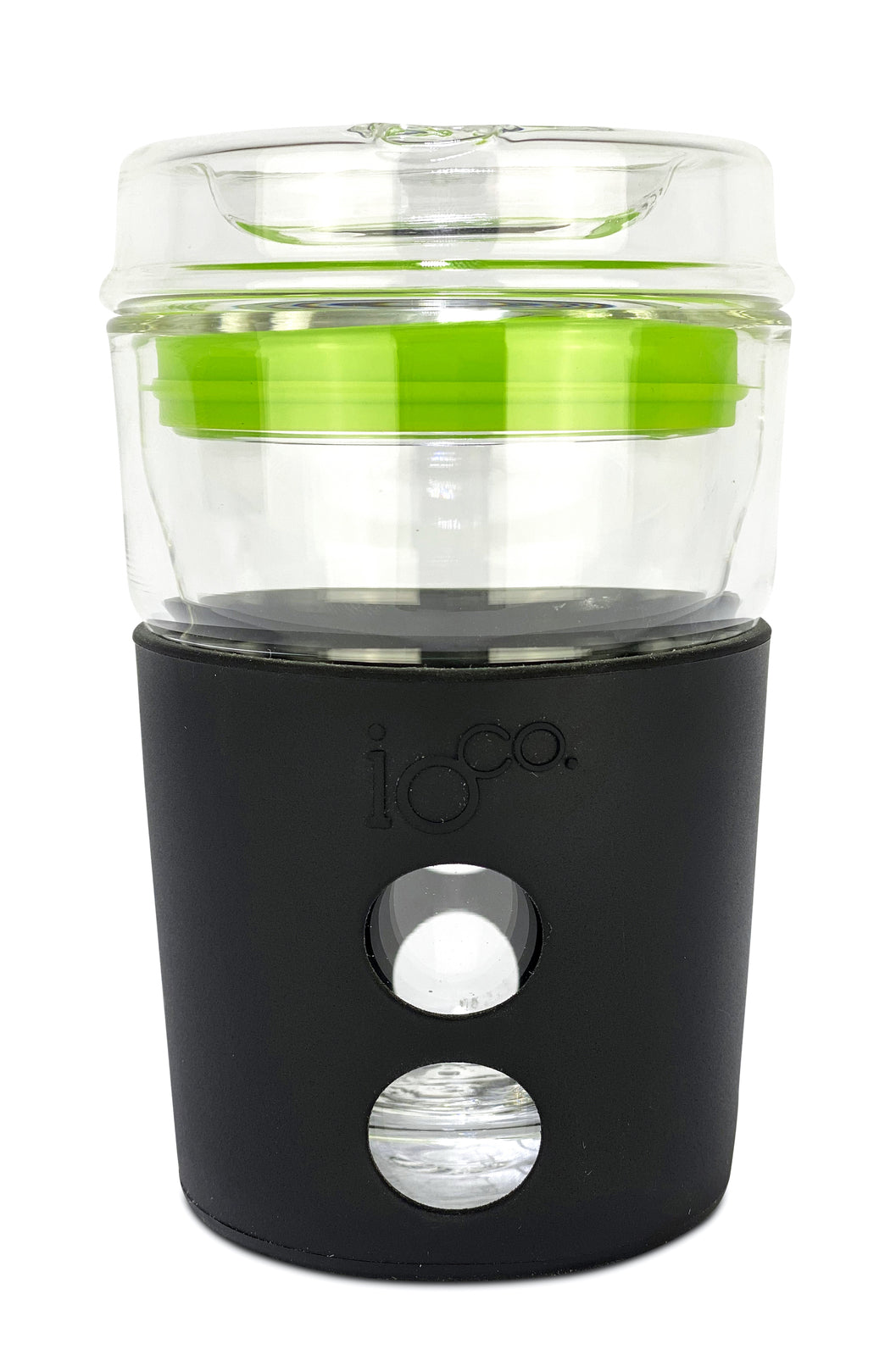 Eco Glass Coffee Travel Cup - Black Night Apple Green Sea