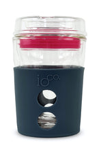 Load image into Gallery viewer, Denim  Hot &amp; Pink Seal Eco Glass Coffee Travel Mug 8oz
