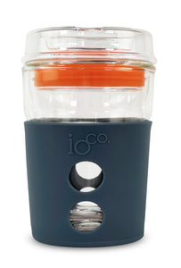 Eco Glass Coffee Travel Cup - Denim | Kumquat Orange Seal