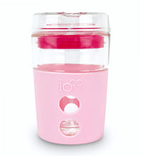 Load image into Gallery viewer, Eco Glass Coffee Travel Cup - Sweet Marshmallow | Hot Pink Seal
