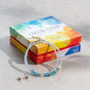 Joyful Colours Wrap Bracelet Gold Turquoise