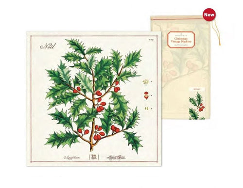 Holly Set of 4 - Christmas Cotton Napkins