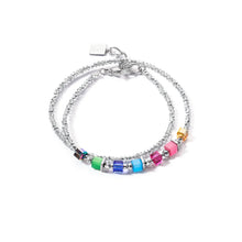 Load image into Gallery viewer, Joyful Colours Wrap Bracelet Silver Rainbow
