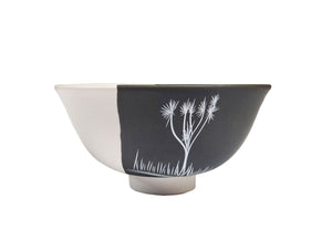Jo Luping Design - Coastal Ti Kouka Dipped Black on White - 11cm Porcelain Bowl