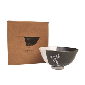 Jo Luping Design - Coastal Ti Kouka Dipped Black on White - 11cm Porcelain Bowl