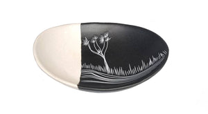 Jo Luping Design - Coastal Ti Kouka Dipped White on Back - 10cm Porcelain Bowl