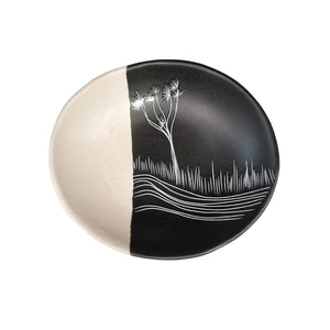 Jo Luping Design - Coastal Ti Kouka Dipped White on Back - 10cm Porcelain Bowl