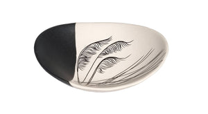 Jo Luping Design - Coastal Toetoe Dipped Black on White - 10cm Porcelain Bowl