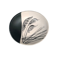 Load image into Gallery viewer, Jo Luping Design - Coastal Toetoe Dipped Black on White - 10cm Porcelain Bowl
