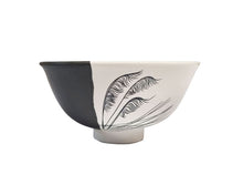 Load image into Gallery viewer, Jo Luping Design - Coastal Toetoe Dipped Black on White - 11cm Porcelain Bowl
