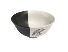 Load image into Gallery viewer, Jo Luping Design - Coastal Toetoe Dipped Black on White - 11cm Porcelain Bowl
