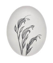 Load image into Gallery viewer, Jo Luping Design - Harakeke Flower 1 Black On Matt White - 24cm Porcelain Bowl
