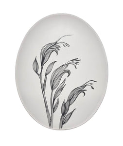 Jo Luping Design - Harakeke Flower 1 Black On Matt White - 24cm Porcelain Bowl