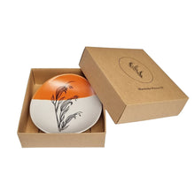 Load image into Gallery viewer, Jo Luping Design - Harakeke Flower 4 Orange Dipped - 10cm Porcelain Bowl
