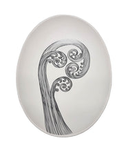 Load image into Gallery viewer, Jo Luping Design - Ponga Frond 1 Black On Matt White - 24cm Porcelain Bowl
