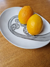Load image into Gallery viewer, Jo Luping Design - Ponga Frond 1 Black On Matt White - 24cm Porcelain Bowl
