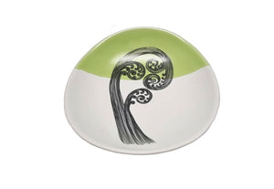 Jo Luping Design - Ponga Frond 4 Green Dipped - 10cm Porcelain Bowl