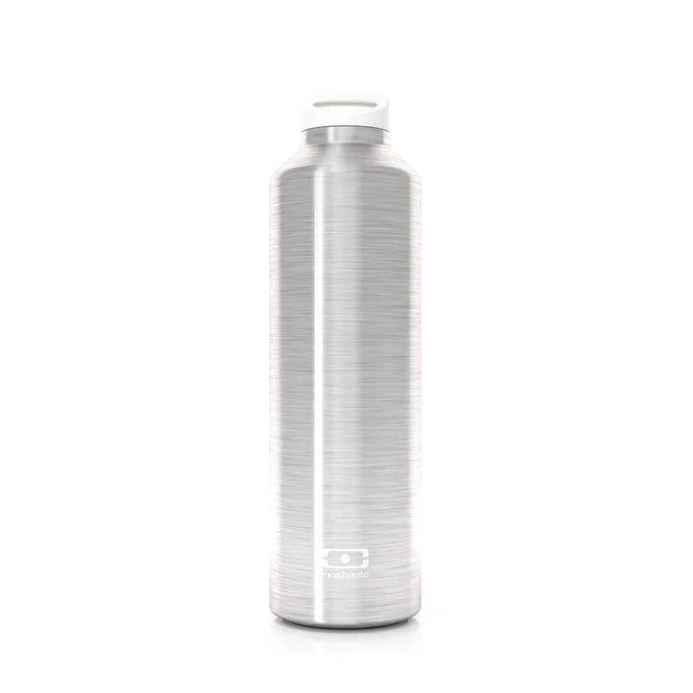 Monbento – Silver Stainless Steel insulated water bottle with infuser