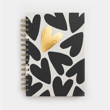 Load image into Gallery viewer, Mono Hearts - A5 Spiral Bound Notebook
