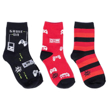 Load image into Gallery viewer, Game On  Kids Crew Socks Pack of 3
