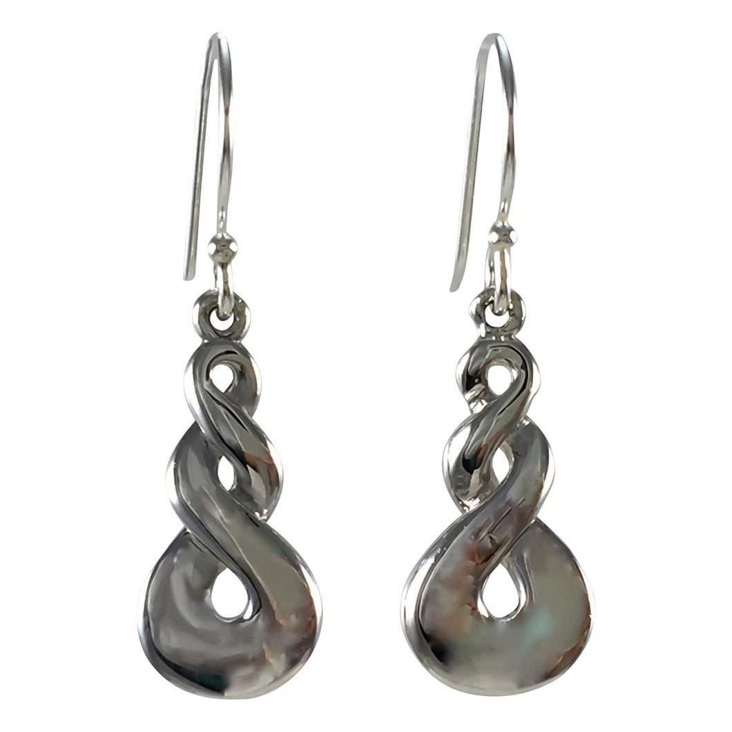 Sterling silver twist / infinity / pikorua earrings