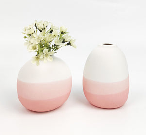 Alora Horizon Vase White & Pink Mini 7cm