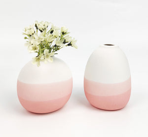 Alora Horizon Vase White & Pink Mini 9cm