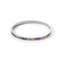 Load image into Gallery viewer, Bangle Stainless Steel &amp; Crystals Silver Multicolour 19cm
