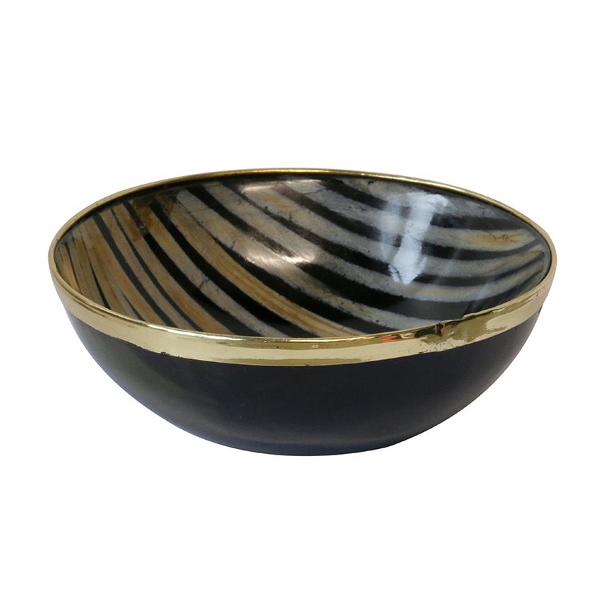 Bombay Horn With Silver Rim Bowl