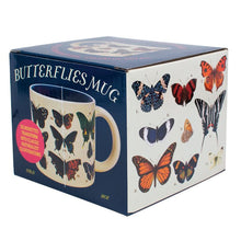 Load image into Gallery viewer, The Unemployed Philosophers Guild butterfly theme disappearing mug box
