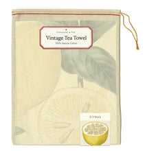 Load image into Gallery viewer, Cavallini &amp; Co. citrus tea towel muslin bag
