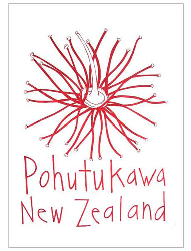 Cecily pōhutukawa tea towel