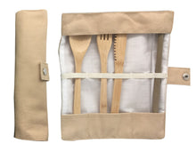 Load image into Gallery viewer, Eco travel cutlery set oat colour
