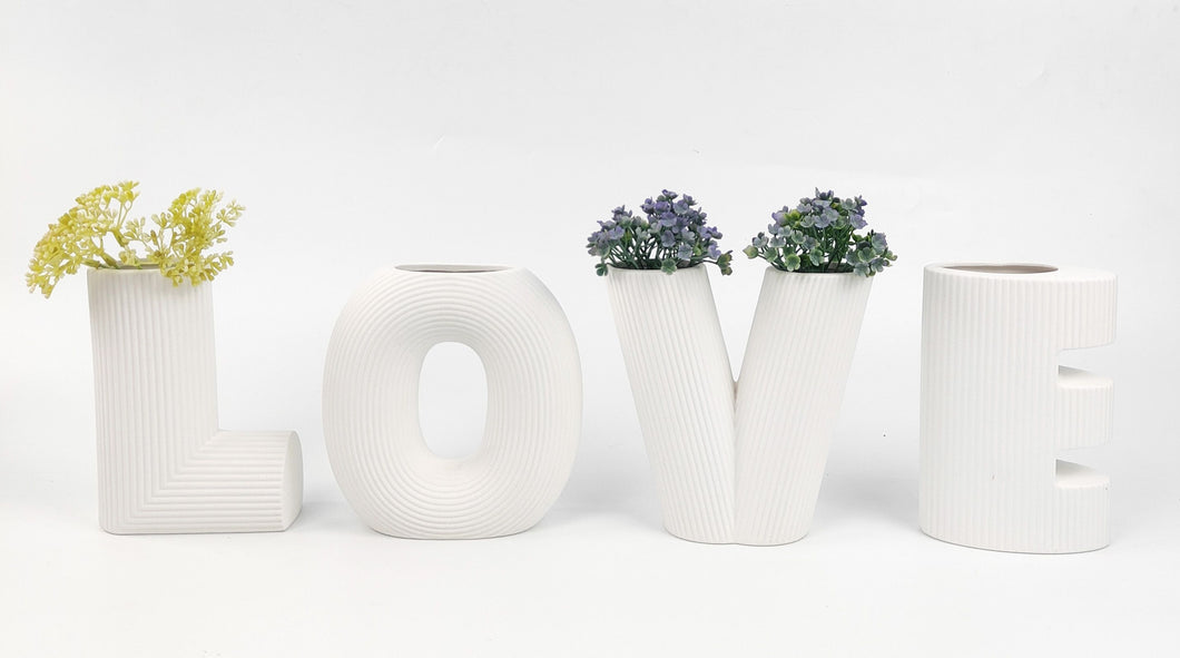 Erina LOVE Letter Vases White
