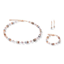 Load image into Gallery viewer, GeoCube Botswana Agate &amp; Blush Champagne Necklace

